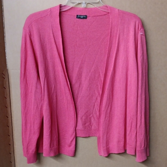 Talbots Sweaters - Talbots Vibrant Pink Open-Front Cardigan